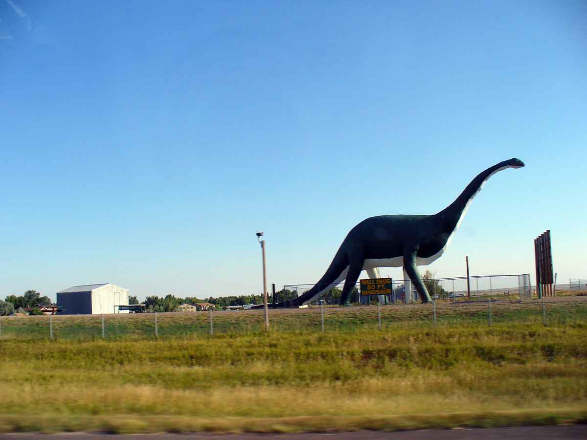 Dinosauer statue at Wall Drug SD
